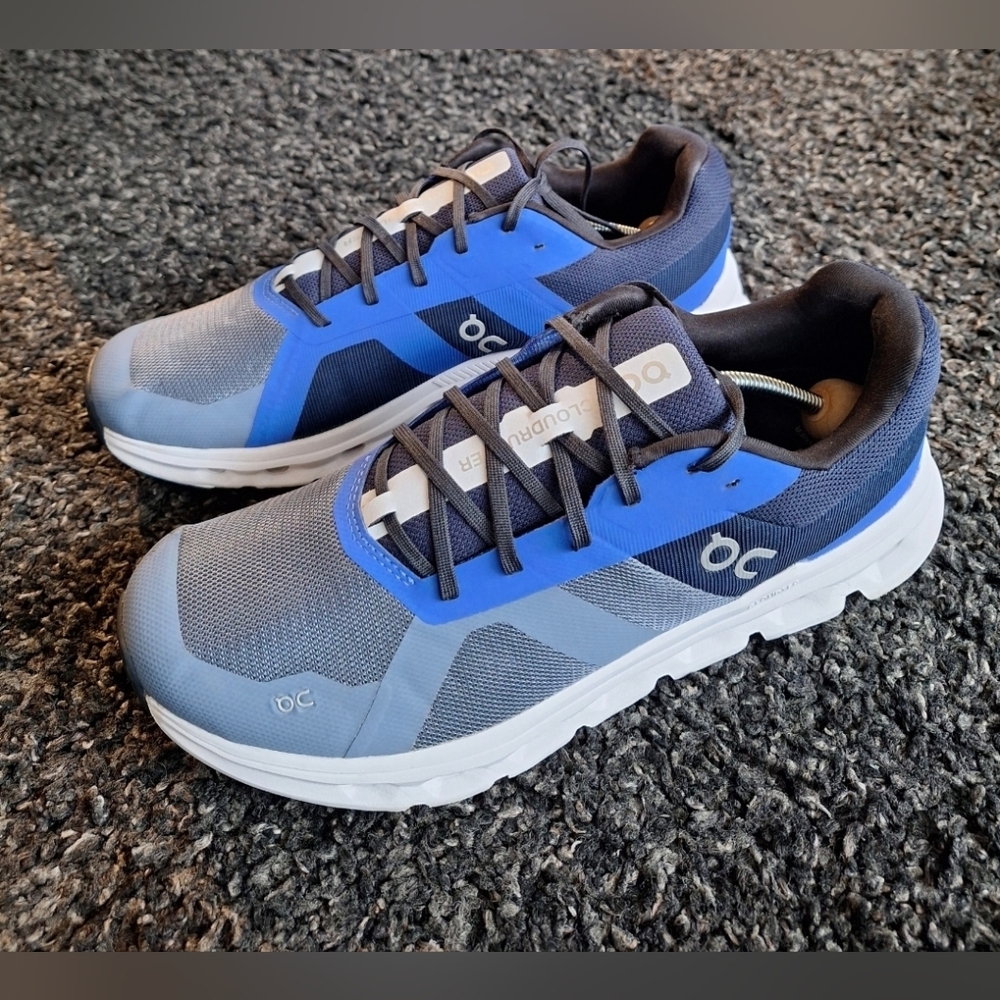 On Cloudrunner Running Shoe Metal Midnight Blue Men's Size 11.5
